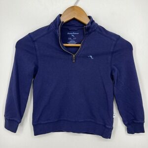Tommy Bahama Sweatshirt Boys S Blue 1/4 Zip Pullover Logo‎ Mock Neck